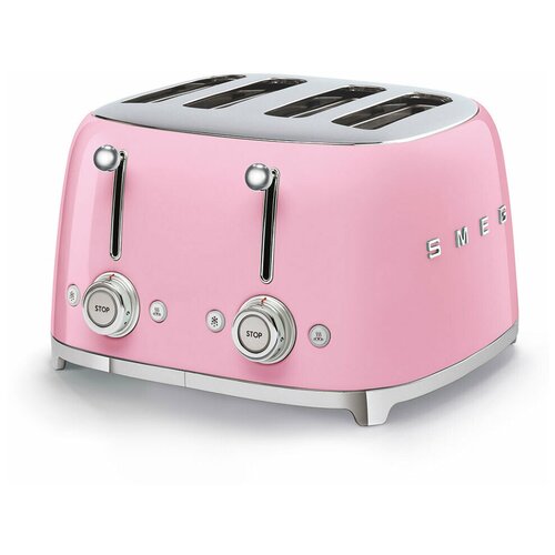 Тостер Smeg TSF03PKEU, розовый тостер на 4 ломтика smeg розовый tsf02pkeu