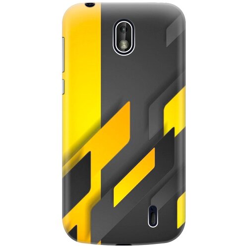 фото Силиконовый чехол на nokia 1 / нокиа 1 с принтом "черно-желтая абстракция gosso