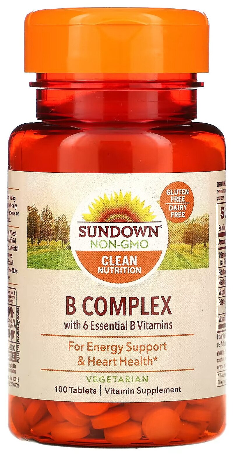 Sundown Naturals B-Complex (Комплекс витаминов группы В) 100 таблеток