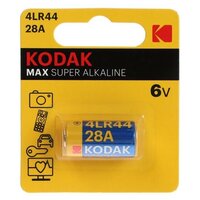 Батарейка алкалиновая Kodak Max Super, 28A (K28A-1/4LR44) -1BL, 6В, блистер, 1 шт. 9579261