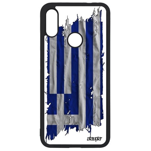 фото Новый чехол для смартфона // xiaomi redmi note 7 // "флаг греции на ткани" страна дизайн, utaupia, белый
