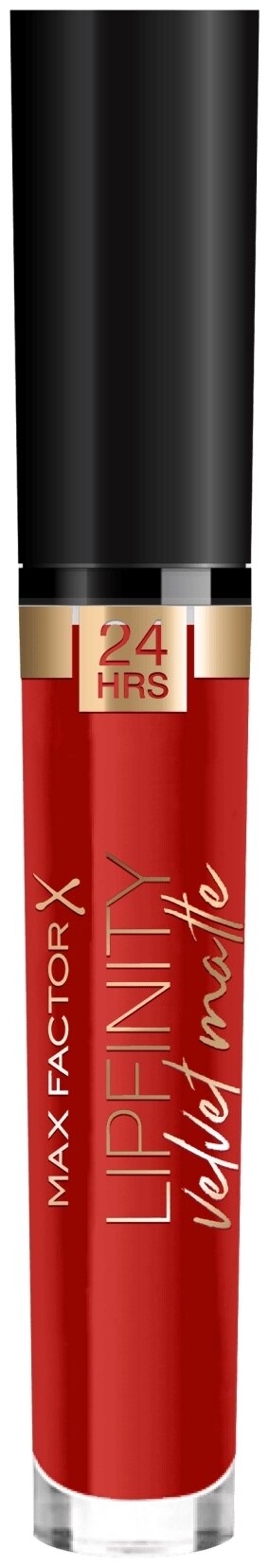 Max Factor жидкая помада для губ Lipfinity Velvet Matte матовая, оттенок 025 red luxury