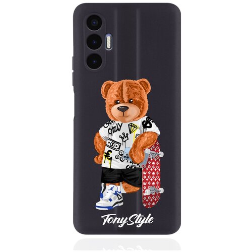 Черный силиконовый чехол Tony Style для Tecno Pova 3 Tony Style со скейтом черный силиконовый чехол tony style для tecno spark 8p tony style со скейтом