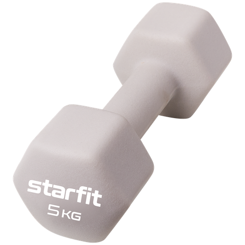 Уценка гантель неопреновая Starfit Db-201 5 кг, тепло-серый пастель