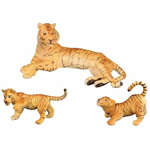 Набор фигурок животных Семья тигров 3 предмета игровой набор фигурки животных семья тигров