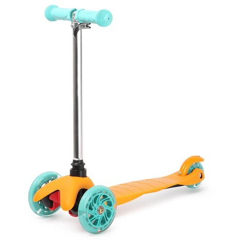 фото Самокат детский 3-х колесный оранжевый scooter, колеса светятся