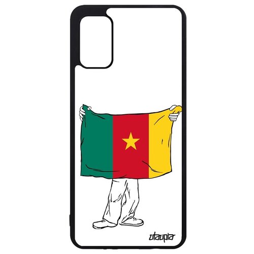 фото Красивый чехол для мобильного // galaxy a41 // "флаг камеруна с руками" страна дизайн, utaupia, белый