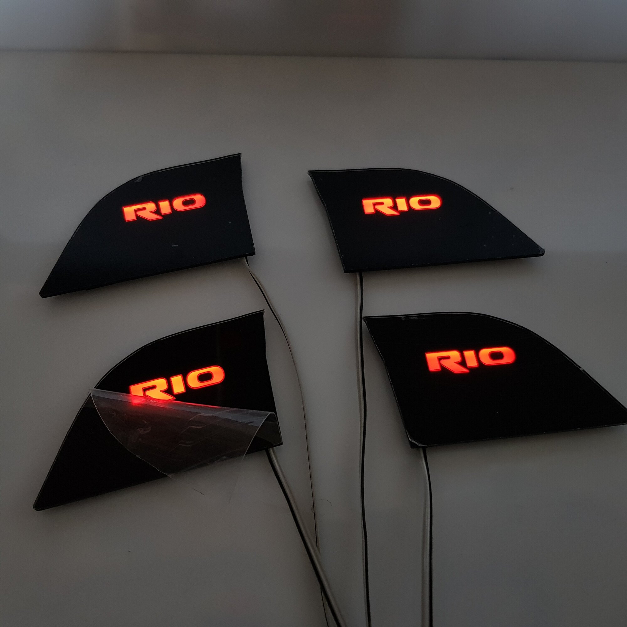 Светодиодная подсветка салона автомобиля IGZEL для Kia Rio 3 Led накладка дверных ручек светящаяся вставка тюнинг