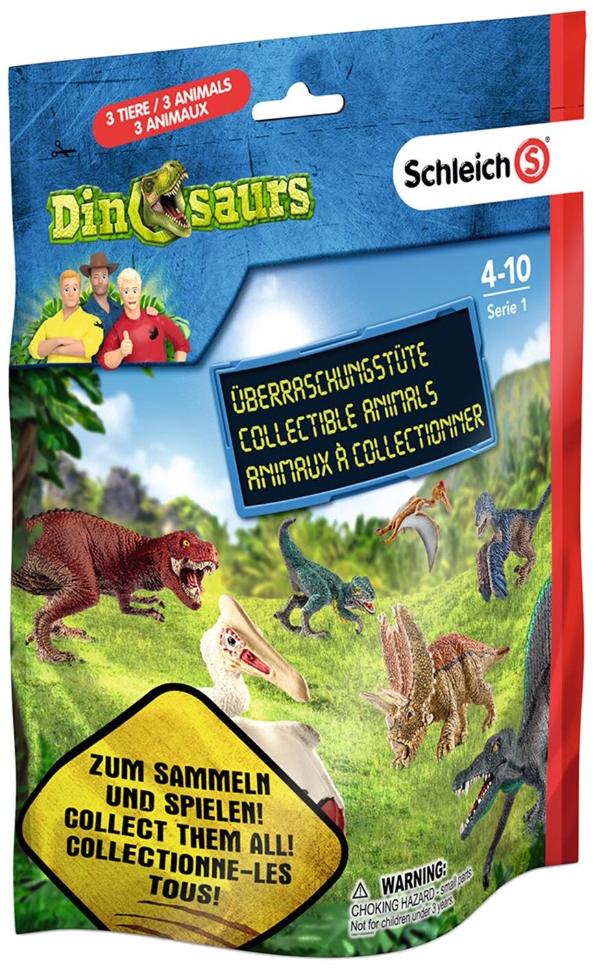 Пакетик-сюрприз SCHLEICH с 3 фигурками Dinosaurs 87865/0788