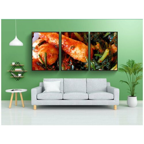 фото Набор модулных постеров для интерьера "чонгак кимчи, редис, корейский" 60x90 см. в тубусе, без рамки lotsprints