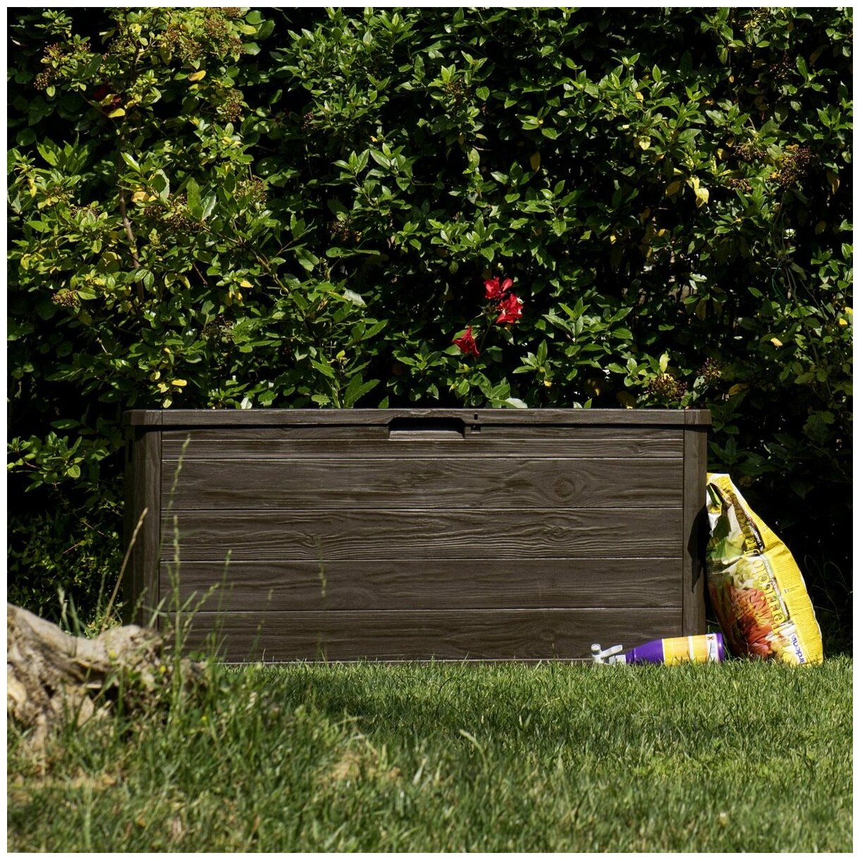 Садовый сундук для хранения вместительный TOOMAX WOODY'S LINE S BOX (56x117х45), 280 л, коричневый - фотография № 9