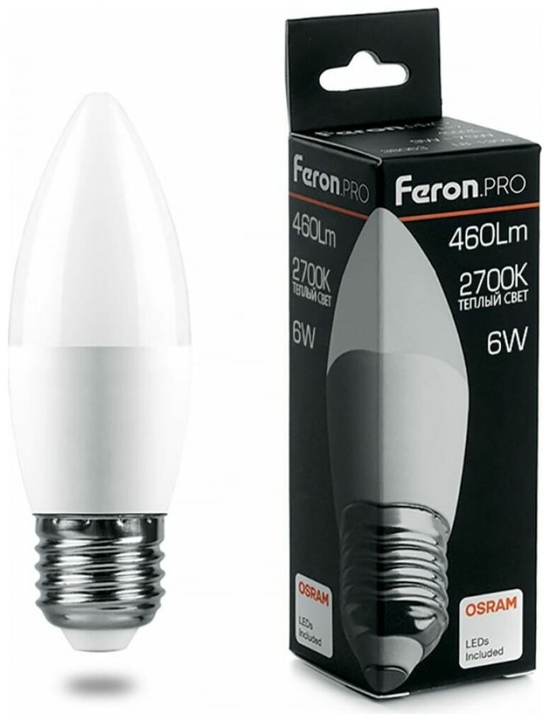 Типы/Лампочки/Светодиодные Feron Лампа светодиодная Feron E27 6W 2700K Матовая LB-1306 38050
