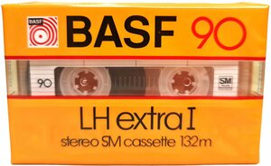 Фото Аудиокассета BASF LH extra I 90 жёлтая