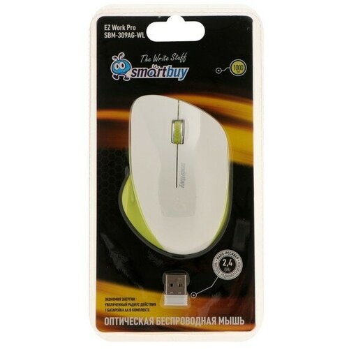 Мышь Smartbuy 309AG беспроводная оптическая 1000 dpi 1xAA USB белая 115700₽