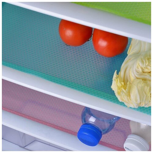 Набор ковриков для полок холодильника (разные цвета), 6 шт