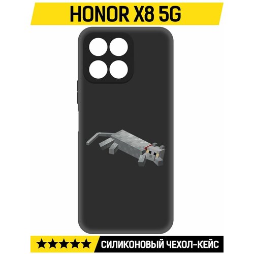 Чехол-накладка Krutoff Soft Case Minecraft-Кошка для Honor X8 5G черный