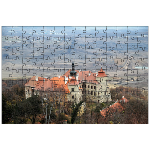 фото Магнитный пазл 27x18см."замок, jezeří, страна" на холодильник lotsprints