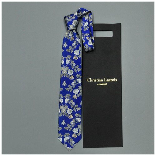 Красивый галстук королевского синего цвета Christian Lacroix 836369