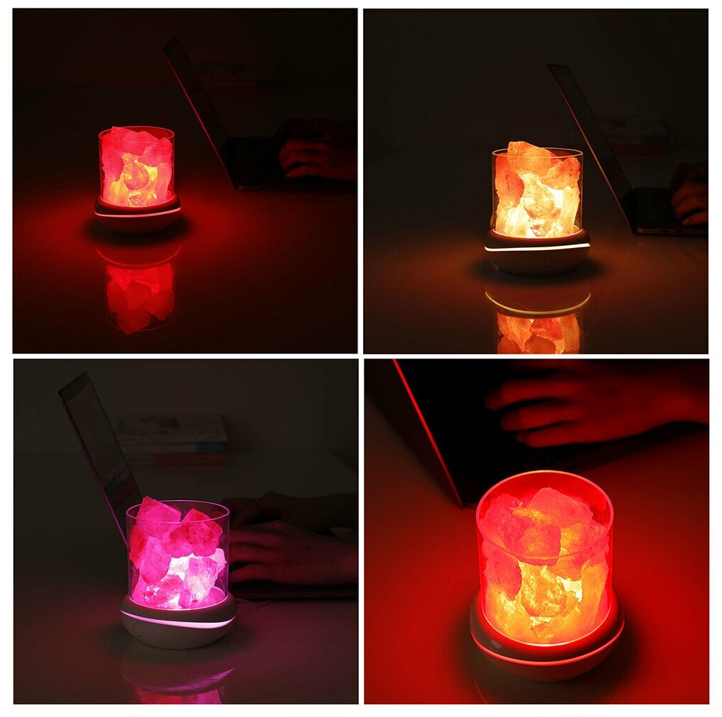 Солевой светильник (соляная лампа) RGB, с ароматерапией, питание USB - фотография № 3