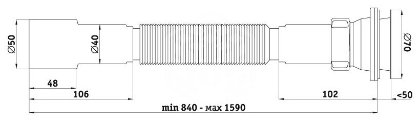 Сифон гофрированный Ани 1. 1/2*40/50, удлиненный - фотография № 13