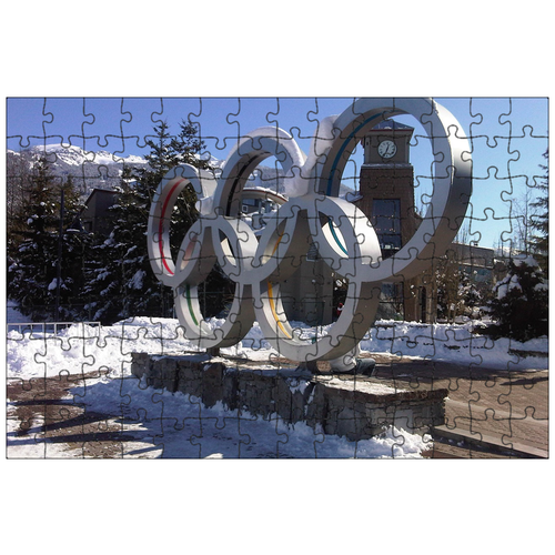 фото Магнитный пазл 27x18см."олимпийские кольца, свистун, олимпиада" на холодильник lotsprints