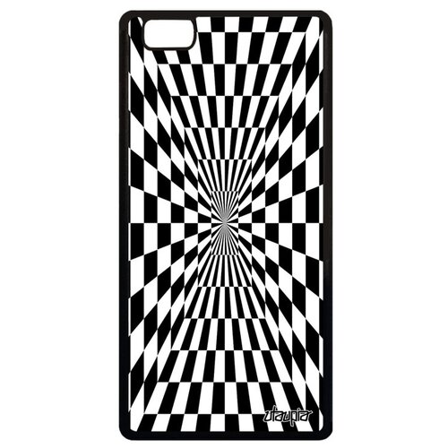 фото Противоударный чехол на смартфон // huawei p8 lite 2015 // "иллюзия шахмат" двухцветный движение, utaupia, черный