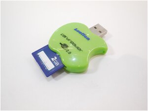 USB Картридер SD to USB Loeffen Lf-CP-759 для SD / SDHC карт, цвет зеленый, форма Apple