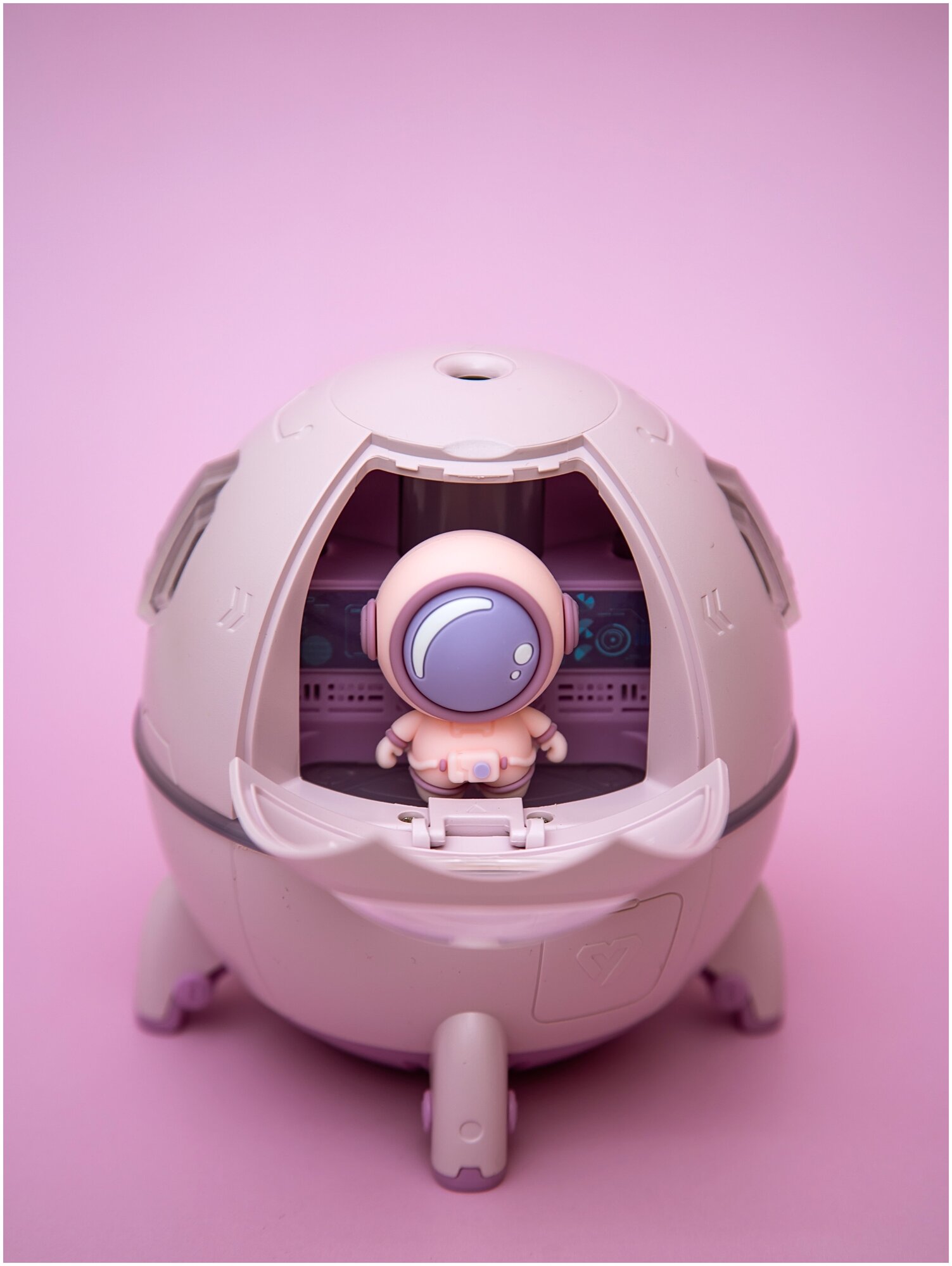 Увлажнитель воздуха, Увлажнитель космонавт, ночник для детей, розовый - фотография № 7