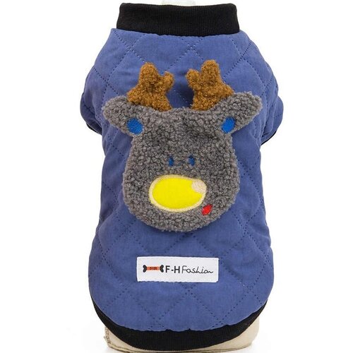 Теплая куртка «Олень» синий (25 спина - 37 грудь - 26 шея)