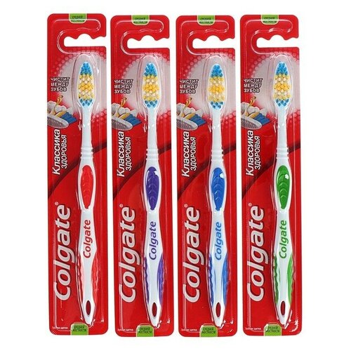 Colgate Зубная щетка Colgate Классик плюс, средней жесткости, микс зубная щетка colgate классик плюс средней жесткости микс