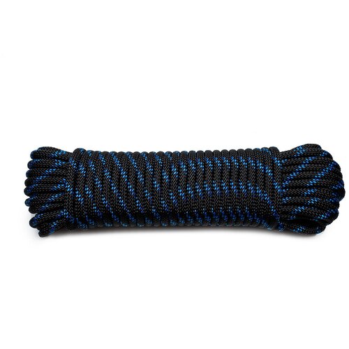 Шнур плетеный якорный 10.0 мм, черно-синий, 1100 кг, 45 м