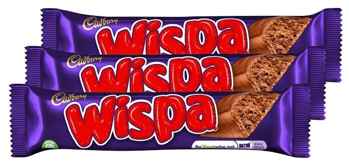 Пористый воздушный шоколадный батончик Cadbury Wispa (Великобритания), 36 г (3 шт) - фотография № 3