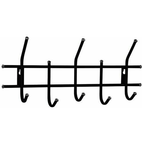 Вешалка настенная «Стандарт 2/5», 260×550×110 мм, 5 крючков, металл, черная