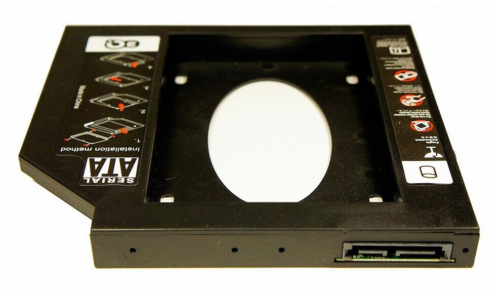Адаптер 3Q SATA/miniSATA (SlimSATA) для подключения HDD/SSD 2,5 дюйма к ноутбуку в слот DVD (9,5мм)