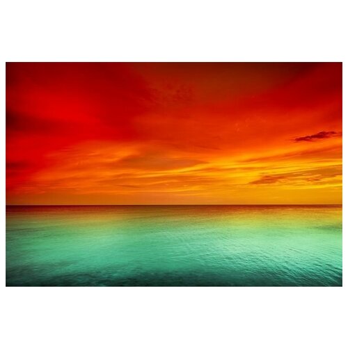 Постер на холсте Вечернее небо над океаном (Evening sky over the ocean) 45см. x 30см.