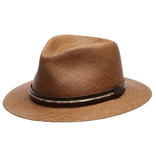 фото Шляпа федора bailey, солома, размер 61, коричневый