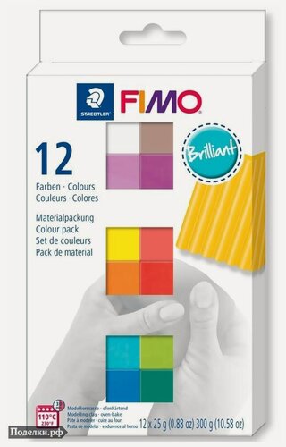 Изображение товара Комплект запекаемой полимерной глины Fimo Soft 8023 C12-2 Бриллиантовые цвета (12х25 г.), цена за 1 шт.