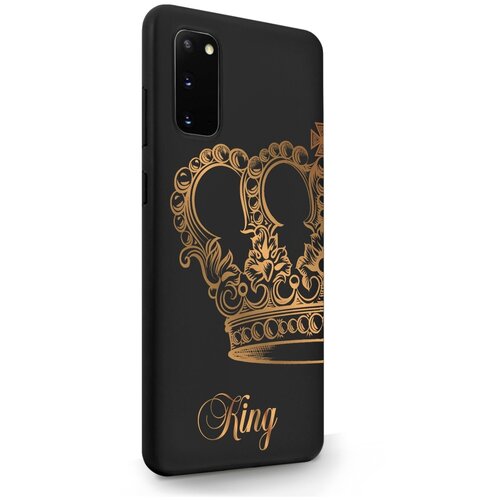 Черный силиконовый чехол MustHaveCase для Samsung Galaxy S20 Парный чехол корона King для Самсунг Галакси С20