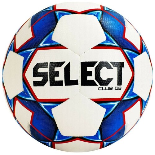 фото Мяч футбольный select club db арт. 810220-002, р.5, 32п, тпу, термо+руч. сш, рез.кам, бело-сине-крас