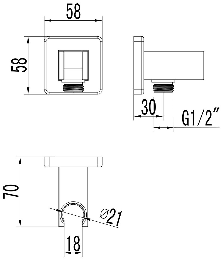 Подключение для душевого шланга Lemark хром LM4585C - фотография № 2