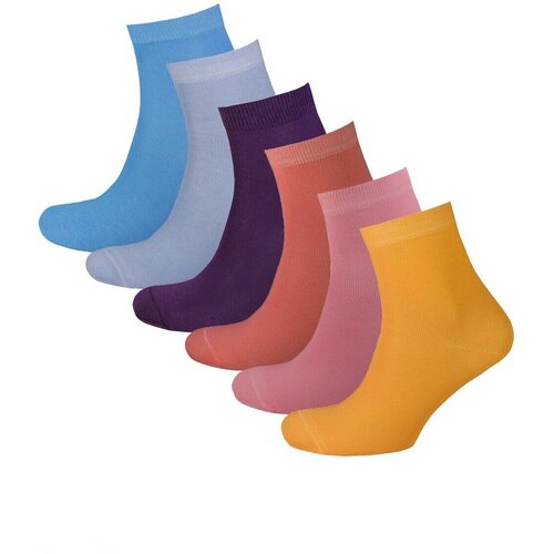 Женские носки STATUS средние, подарочная упаковка, усиленная пятка, вязаные, 6 пар, размер 25, голубой