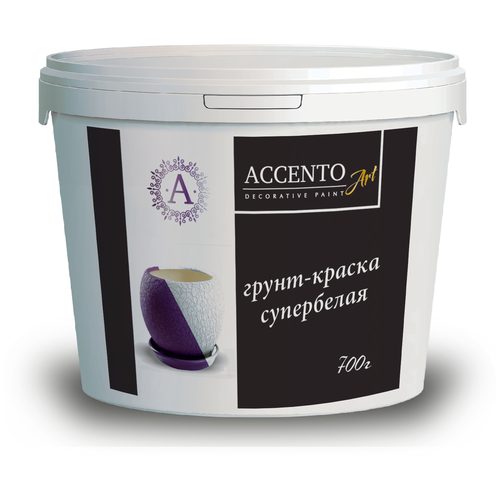 Грунт-краска акриловая супербелая AccentO ART 700г