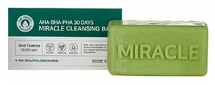 фото SOME BY MI Очищающее мыло с кислотами AHA, BHA, PHA 30 DAYS MIRACLE CLEANSING BAR, 106гр