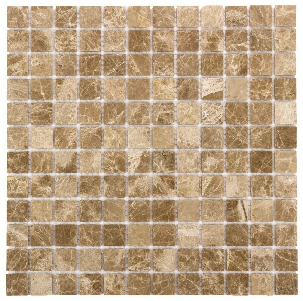 Мозаика из натурального мрамора Light Emperador DAO-631-23-4. Глянцевая. Размер 300х300мм. Толщина 4мм. Цвет светло-коричневый. 1 лист. Площадь 0.09м2