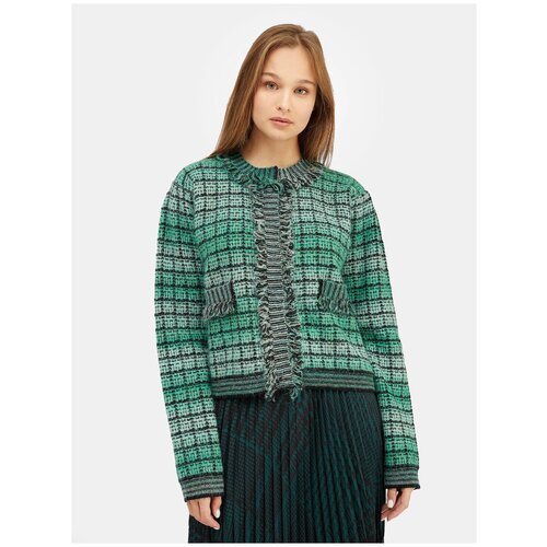 Пиджак Twinset Milano, укороченный, размер 40, зеленый