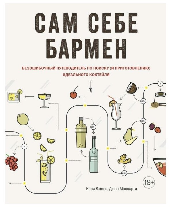 Джонс К., Маккарти Д. "Книга Сам себе бармен. Безошибочный путеводитель по поиску (и приготовлению) идеального коктейля. Джонс К., Маккарти Д."