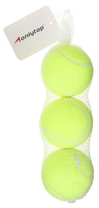 ONLYTOP Набор мячей для большого тенниса ONLYTOP № 909, тренировочный, 3 шт, цвета микс