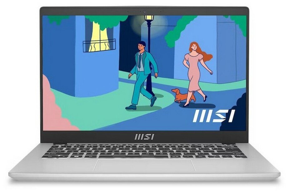 Ноутбук 14" IPS FHD MSI Modern 14 C12M-240XRU silver (Core i5 1235U/8Gb/512Gb SSD/VGA Int/no OS) (9S7-14J111-240)