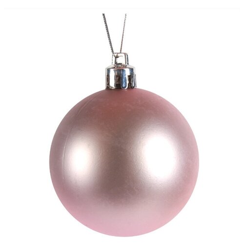 фото Набор ёлочных шаров микс 6 см, цвет розовый, 6 шт. отсутвует