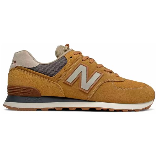 Кроссовки New Balance 574, летние, натуральная замша, размер 45 EU, коричневый